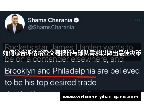 如何综合评估哈登交易报价与球队需求以做出最佳决策